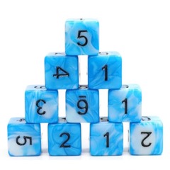 12 piece D6s - Cumulus Cloud